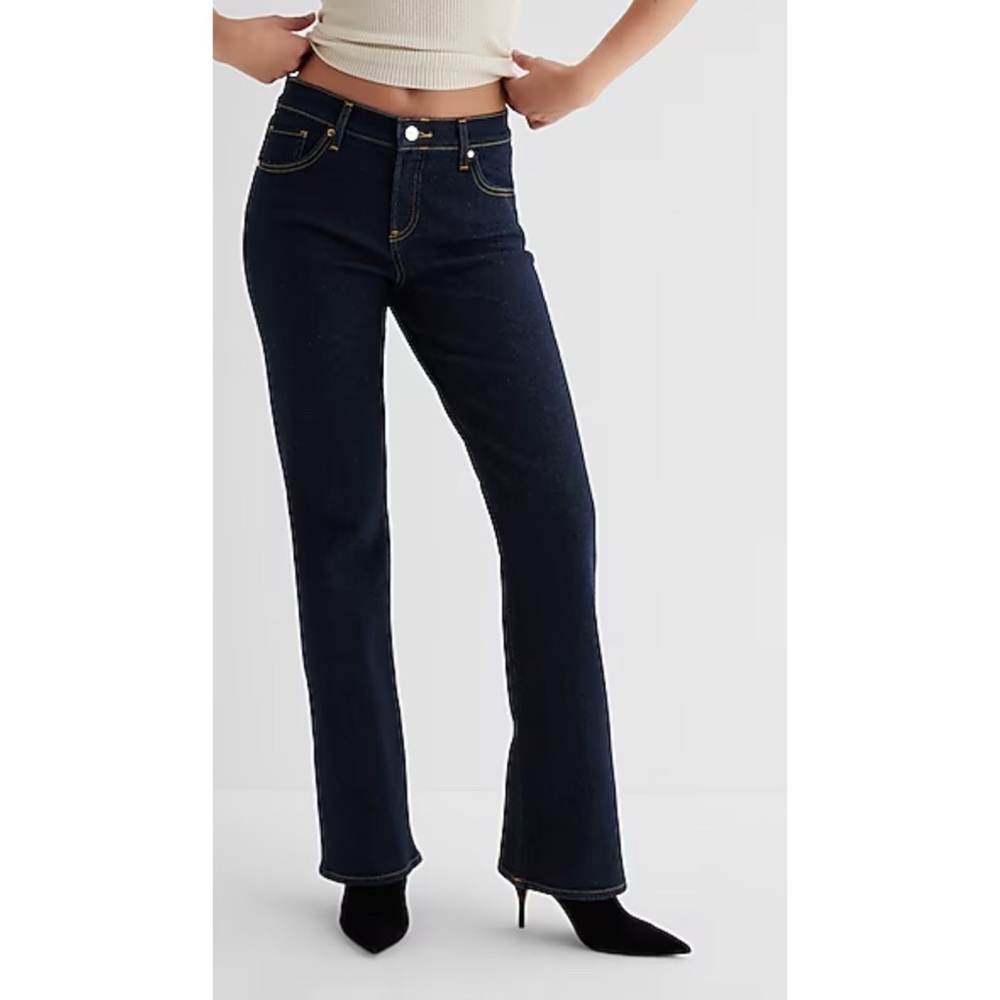 Express NWT Mid Rise Rinse Bootcut Jeans in Dark Wash Size 10